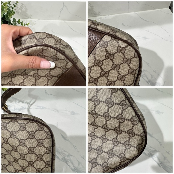 SOLD-Authentic Vintage Gucci Brown Monogram Wristlet Bag - Picture 16 of 16